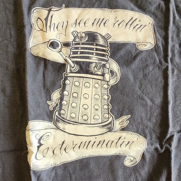 Doctor Who Dalek They See Me Rollin Exterminatin Tee Fury XL shirt - Picture 1 of 3
